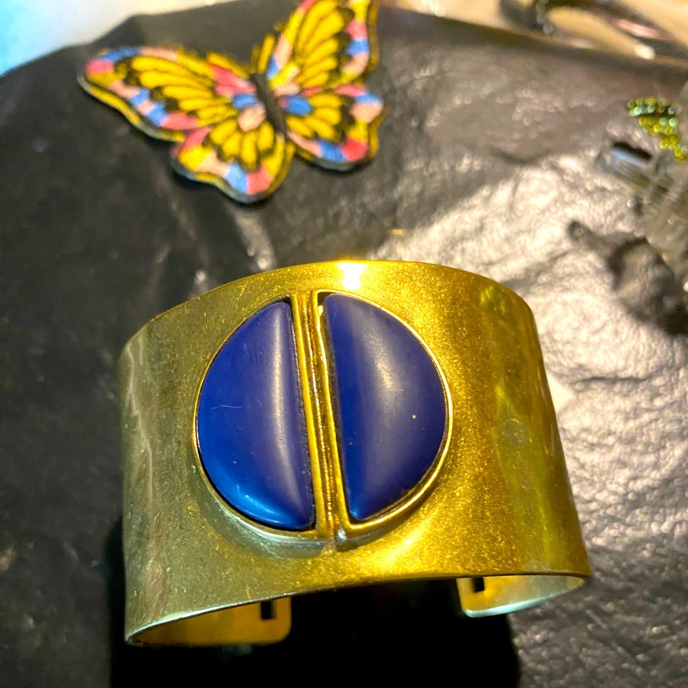 NWT Lucky Brand Gold/Blue Cuff Bracelet